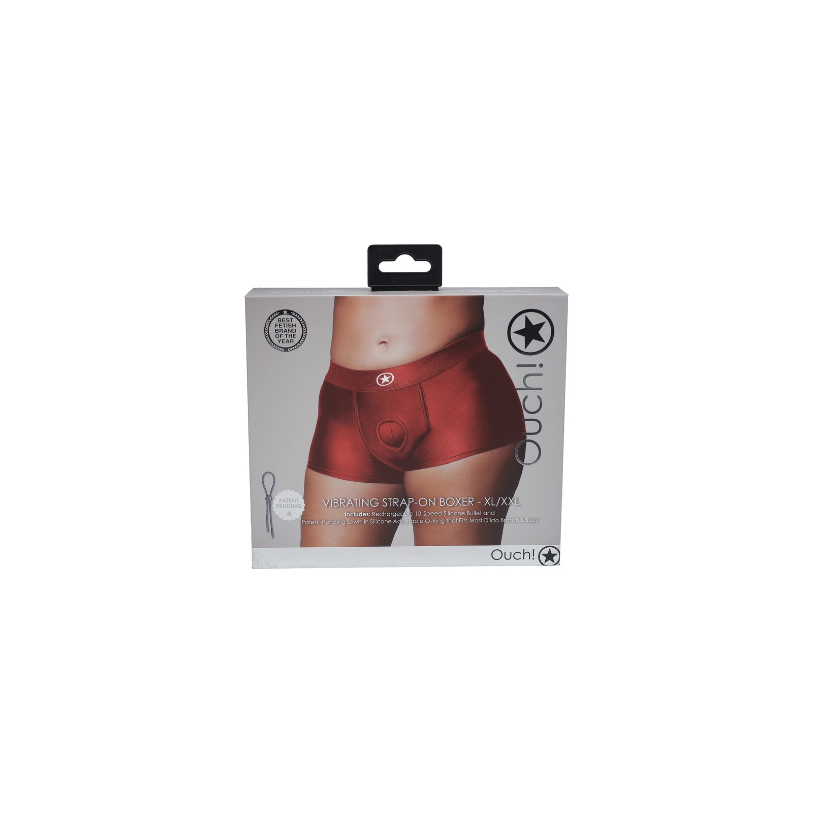 Ouch! Vibrating Strap-on Boxer Red XL/XXL