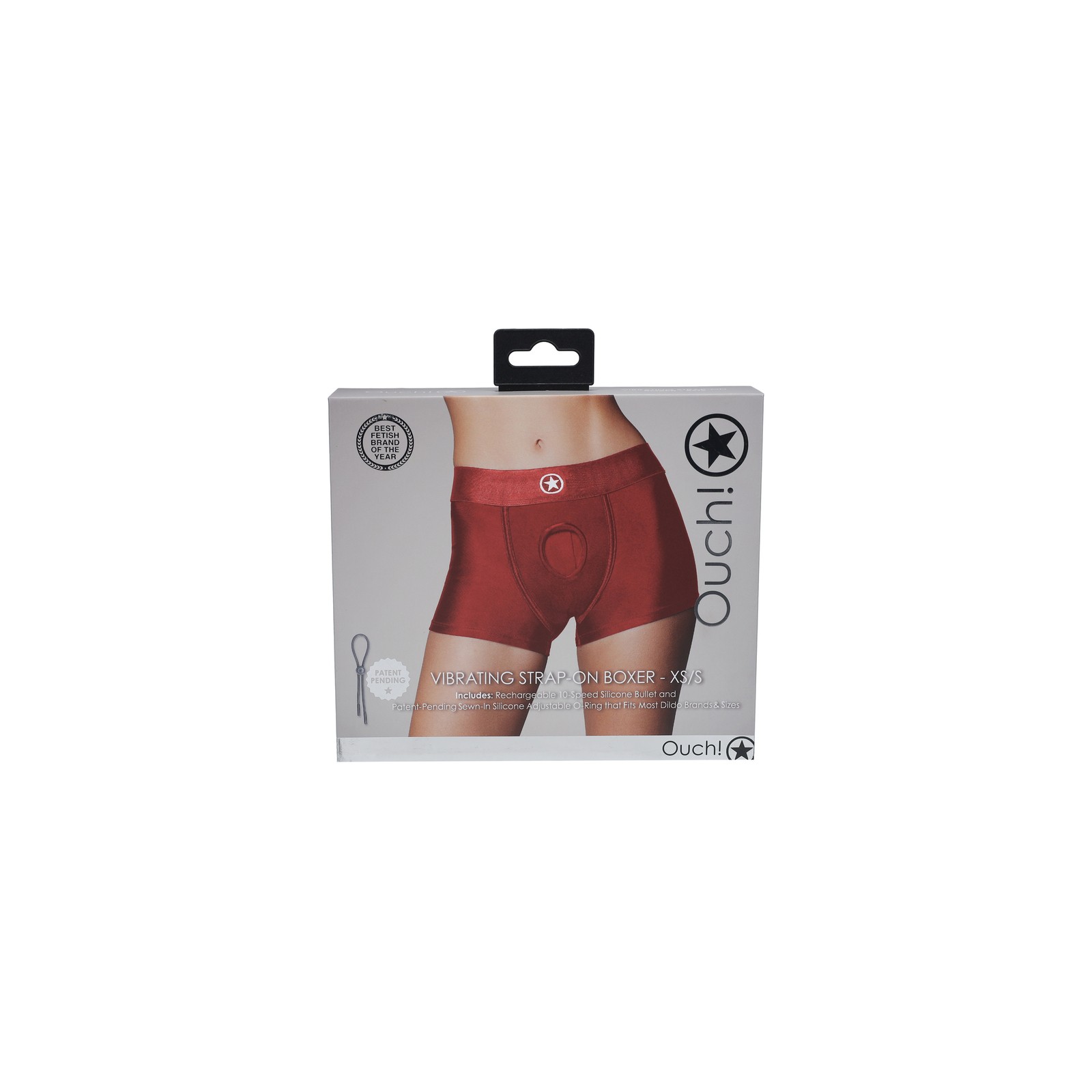 Ouch! Vibrating Strap-on Boxer Red XS/S