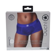 Ouch Vibrating Strap-on Brief Royal Blue M/L