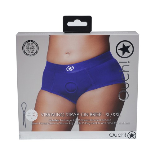 Ouch! Vibrating Strap-on Brief for Couples' Fun