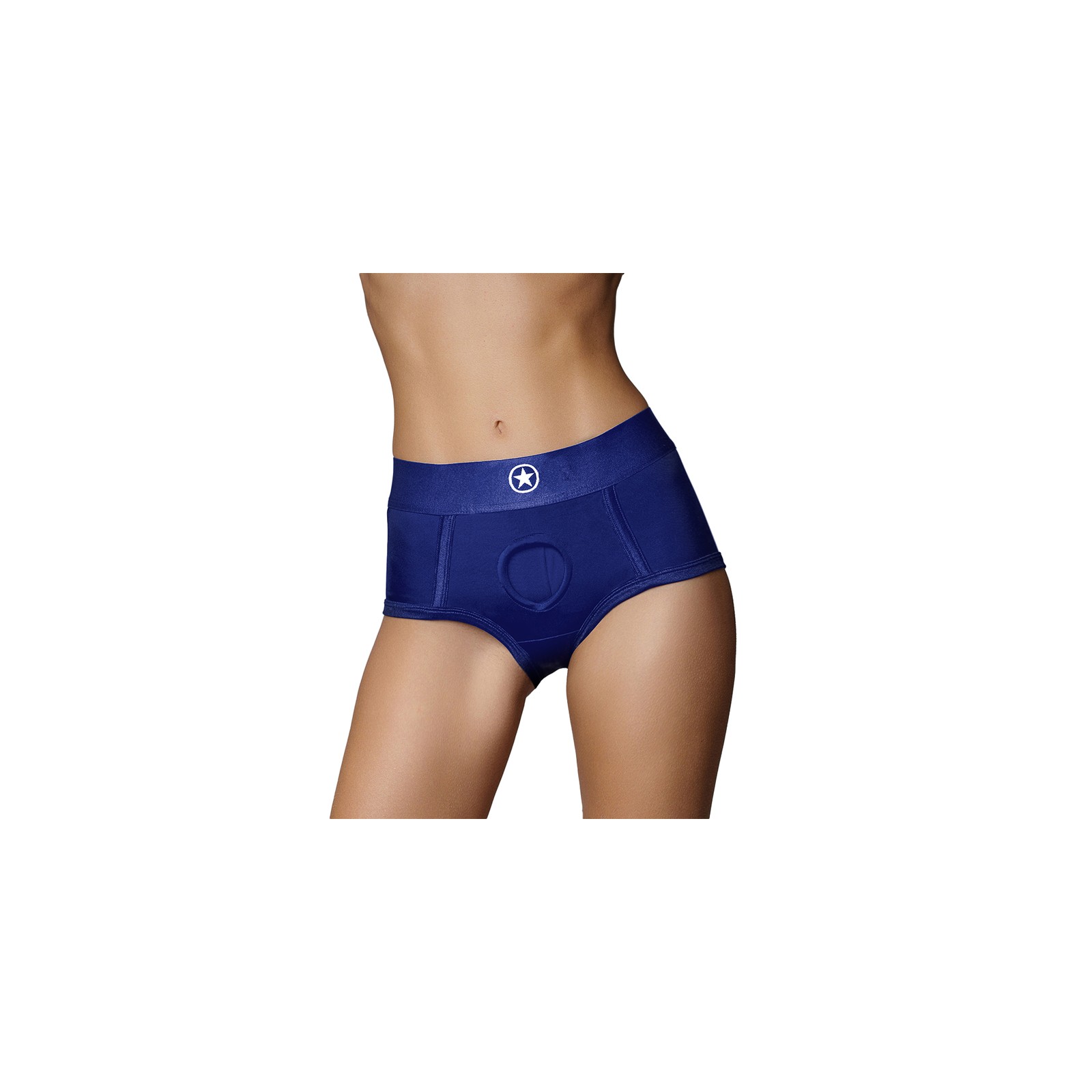 Ouch! Vibrating Strap-on Brief Royal Blue XS/S