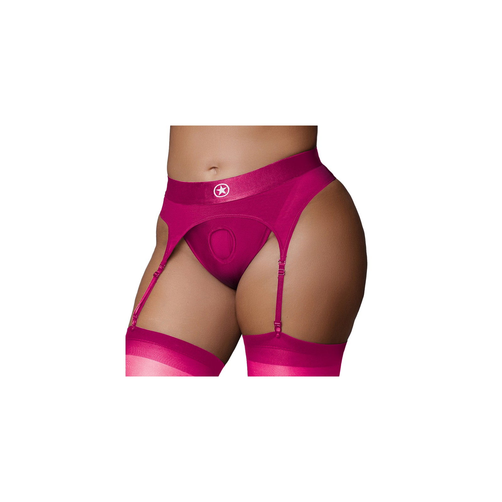 Ouch! Thong Vibrante para Strap-On Rosa XL/XXL