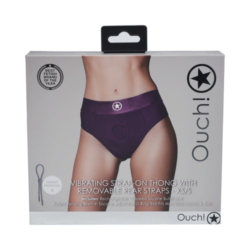 Ouch! Vibrating Strap-on Thong with Removable Butt Straps