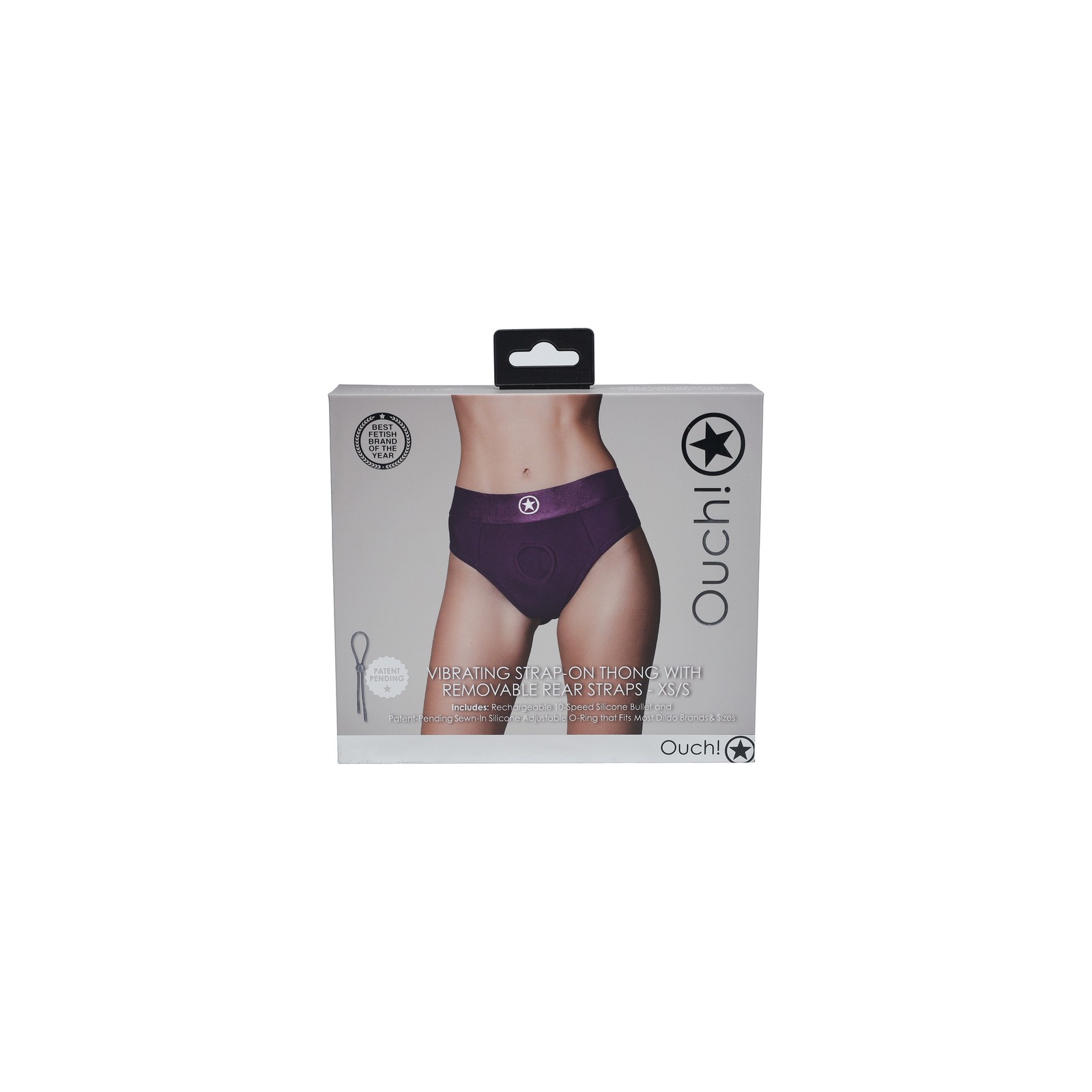 Ouch! Vibrating Strap-on Thong with Removable Butt Straps