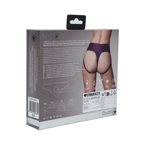 Ouch! Vibrating Strap-on Thong with Removable Butt Straps