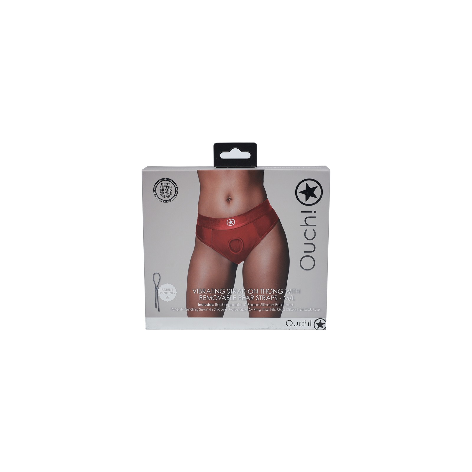 Ouch! Vibrating Strap-on Thong with Removable Butt Straps