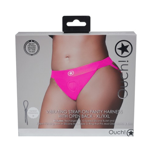 Ouch! Vibrating Strap-on Panty Harness Open Back