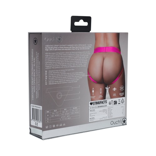 Ouch! Vibrating Strap-on Panty Harness Open Back