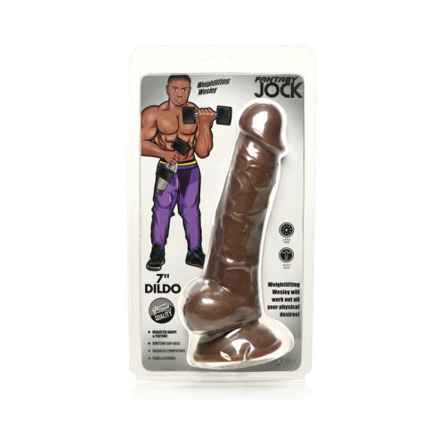 Jock Weightlifting Wesley Dildo de 7 Pulgadas Oscuro