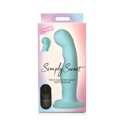 Dildo Silicona Grosor Vibrante Simply Sweet 21X Con Control Remoto Azul - Placer Intenso