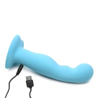 Dildo Silicona Grosor Vibrante Simply Sweet 21X Con Control Remoto Azul - Placer Intenso