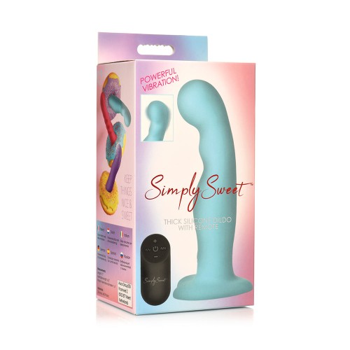 Dildo Silicona Grosor Vibrante Simply Sweet 21X Con Control Remoto Azul - Placer Intenso