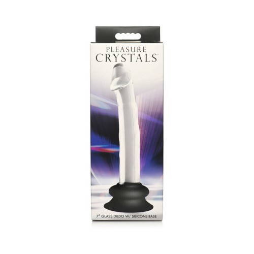 Pleasure Crystals Glass Dildo with Silicone Base