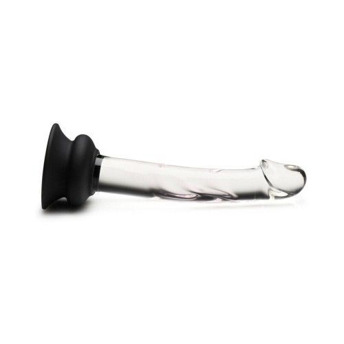 Dildo de Cristal con Base de Silicona