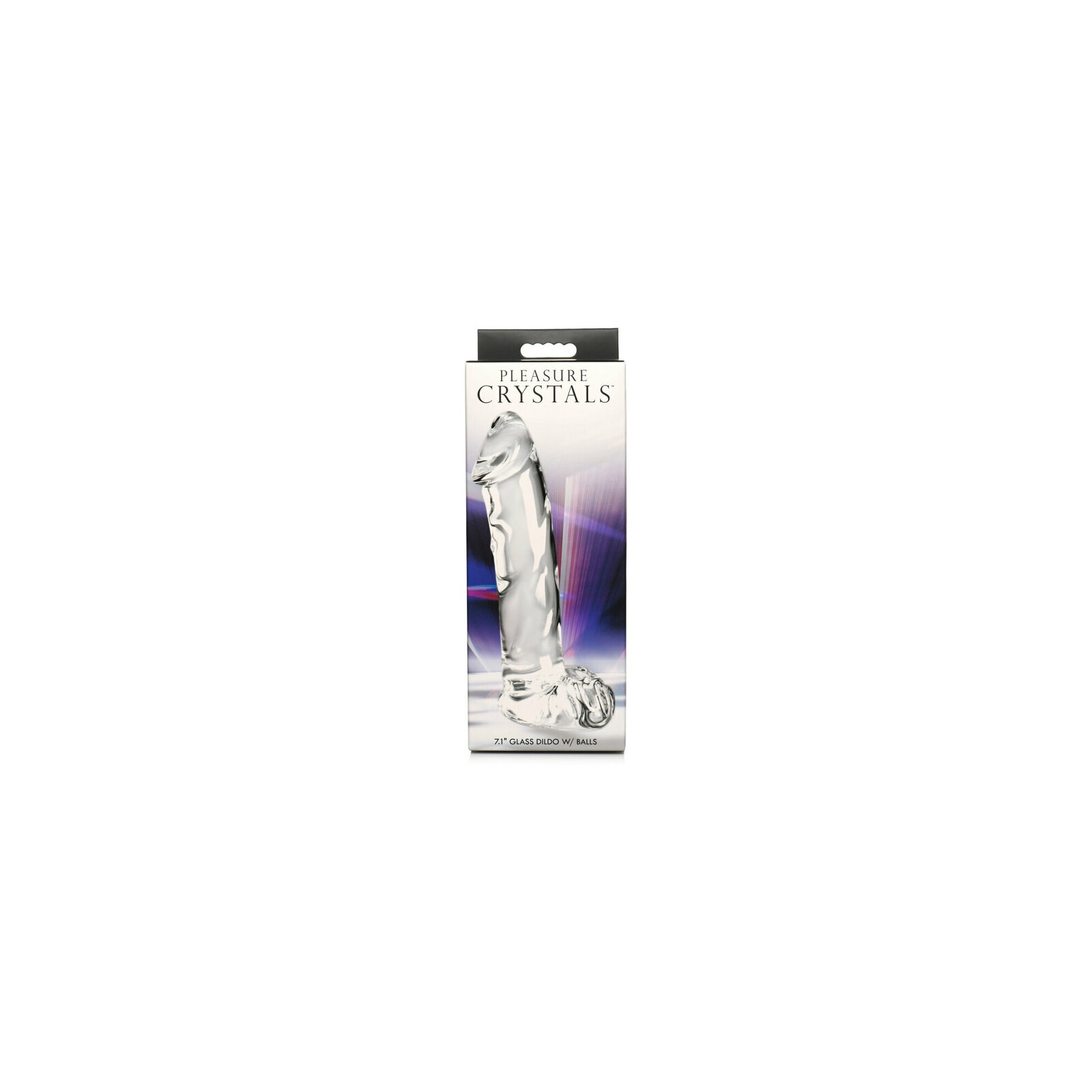 Pleasure Crystals Glass Dildo with Balls 7.1 in