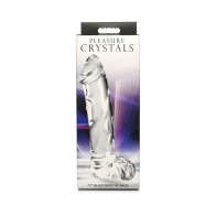 Pleasure Crystals Glass Dildo with Balls 7.1 in