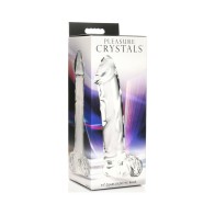 Pleasure Crystals Glass Dildo with Balls 7.1 in