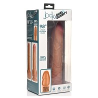 Dildo De Silicona Densidad Doble 9.8 In. Con Testículos Jock Sin Circuncidar