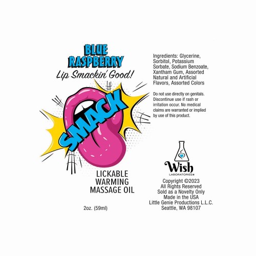 Aceite de Masaje Lickable Blue Raspberry 2 oz.