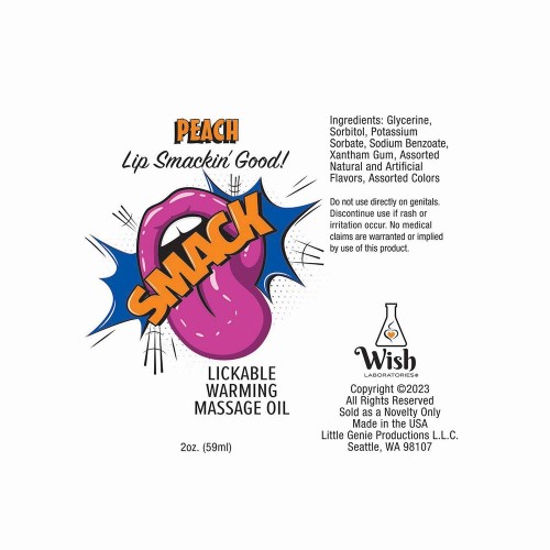 Aceite de Masaje Lickable Smack Durazno 2 oz.