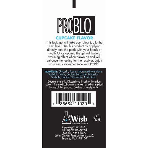 Gel de Placer Oral Pro Blo Cupcake Diversión Íntima