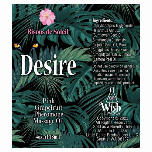 Desire Pheromone Massage Oil Pink Grapefruit