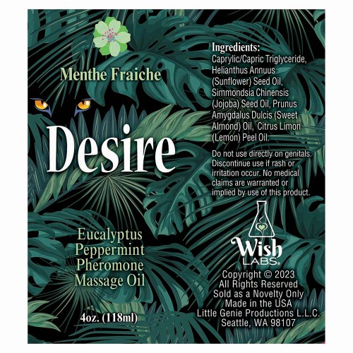 Aceite de Masaje Pheromone Desire Eucalipto Menta