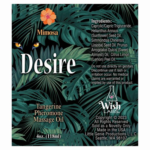 Desire Pheromone Massage Oil Tangerine - Intense Sensation