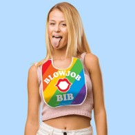 Babero Blow Job Arco Iris - Accesorio Divertido para Fiesta