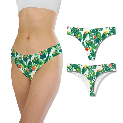 Bonks Tropical Print Seamless Thong