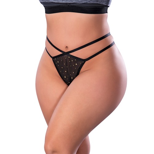 Tanga Abierto Glitz & Glam de Magic Silk Color Negro