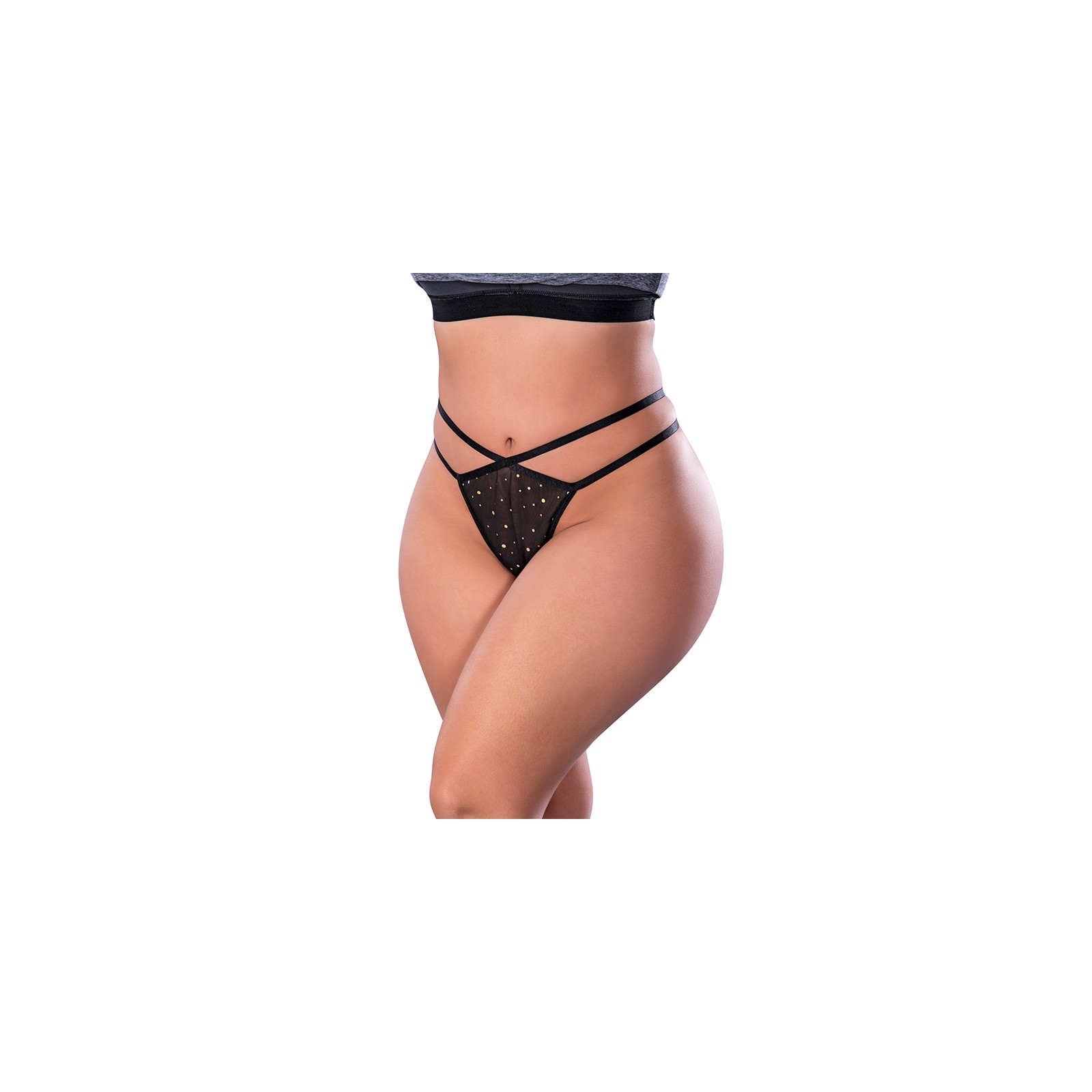 Magic Silk Glitz & Glam Split Crotch Thong Black