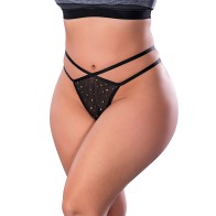 Magic Silk Glitz & Glam Split Crotch Thong Black