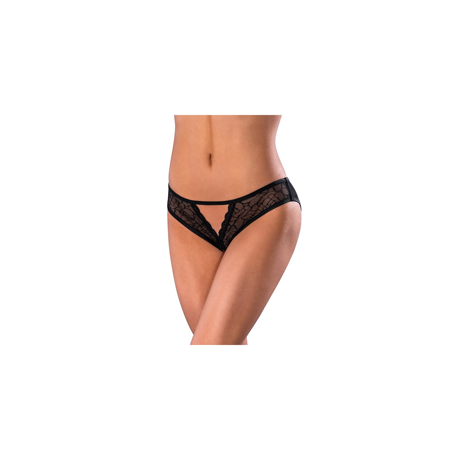 Bragas Crotchless Magic Silk Soft Petals Negras S/M