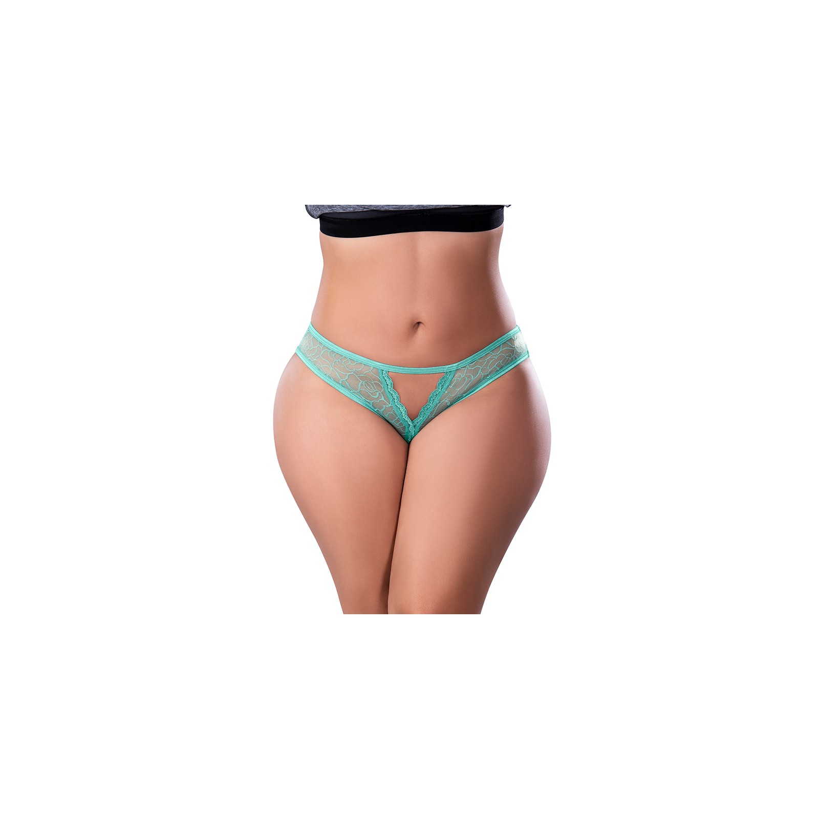 Magic Silk Crotchless Panty Aqua Queen Size - Exposed Collection