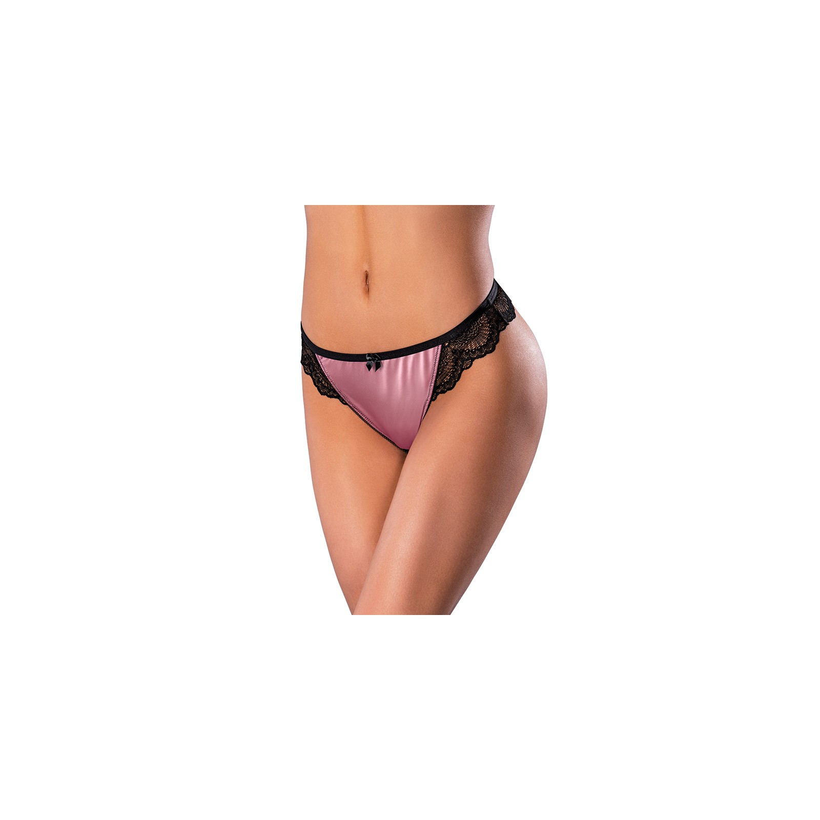 Magic Silk Crotchless Thong Mauve S/M