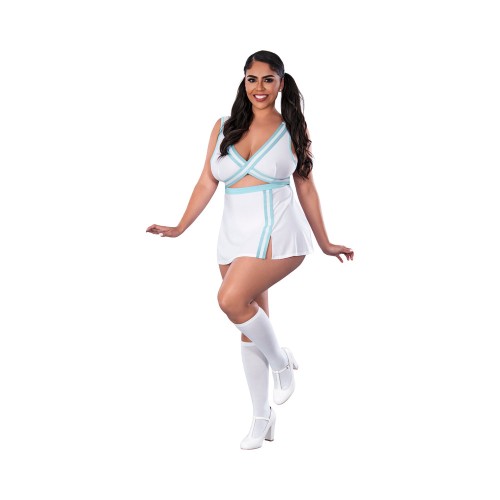 Magic Silk Dress Up School Spirit Costume White Queen Size