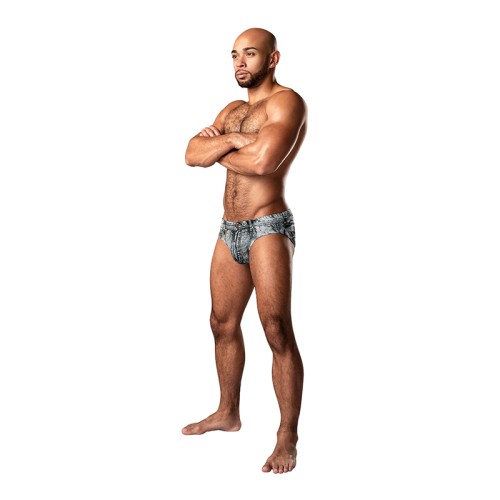 Male Power Dirty Denim Bikini for Stylish Comfort