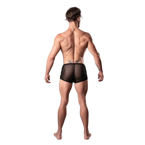 Male Power Show Stopper Mini Short Silver Mesh