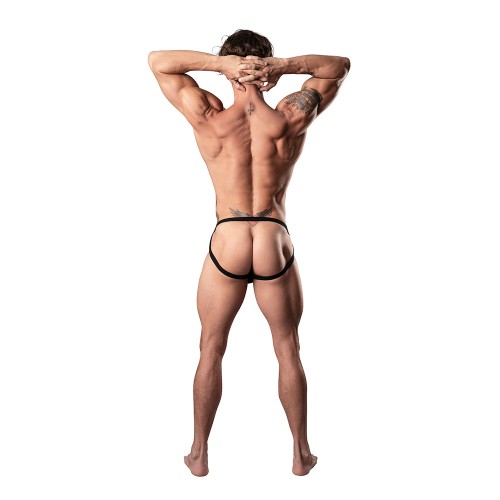 Male Power Show Stopper Jock Silver Dot L/XL