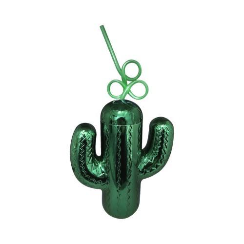 Taza de Bebida Cactus Metálica Verde