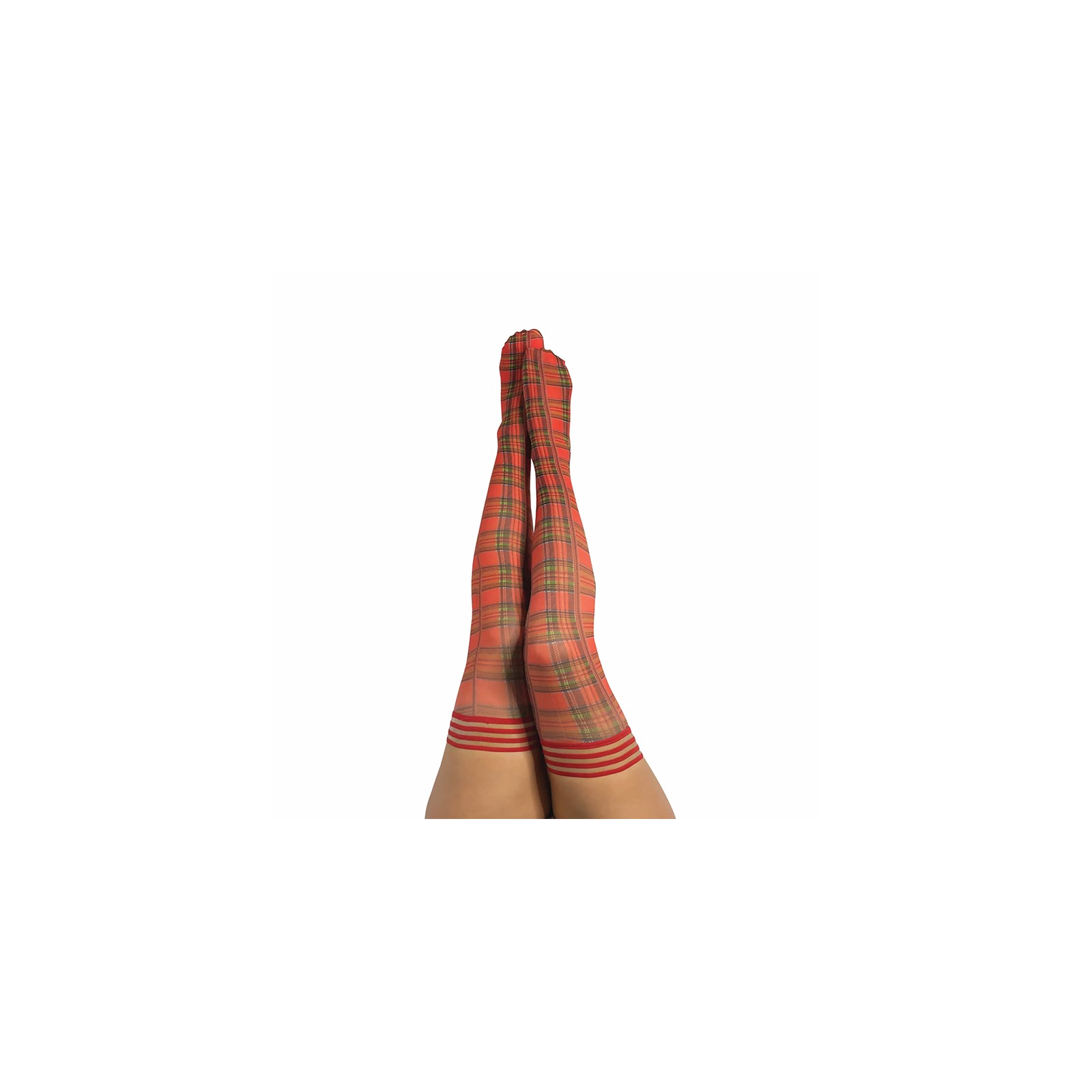 Kixies Grace Plaid Thigh-High Red