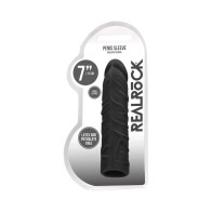 Realistic 7 inch Penis Extender Sleeve Black