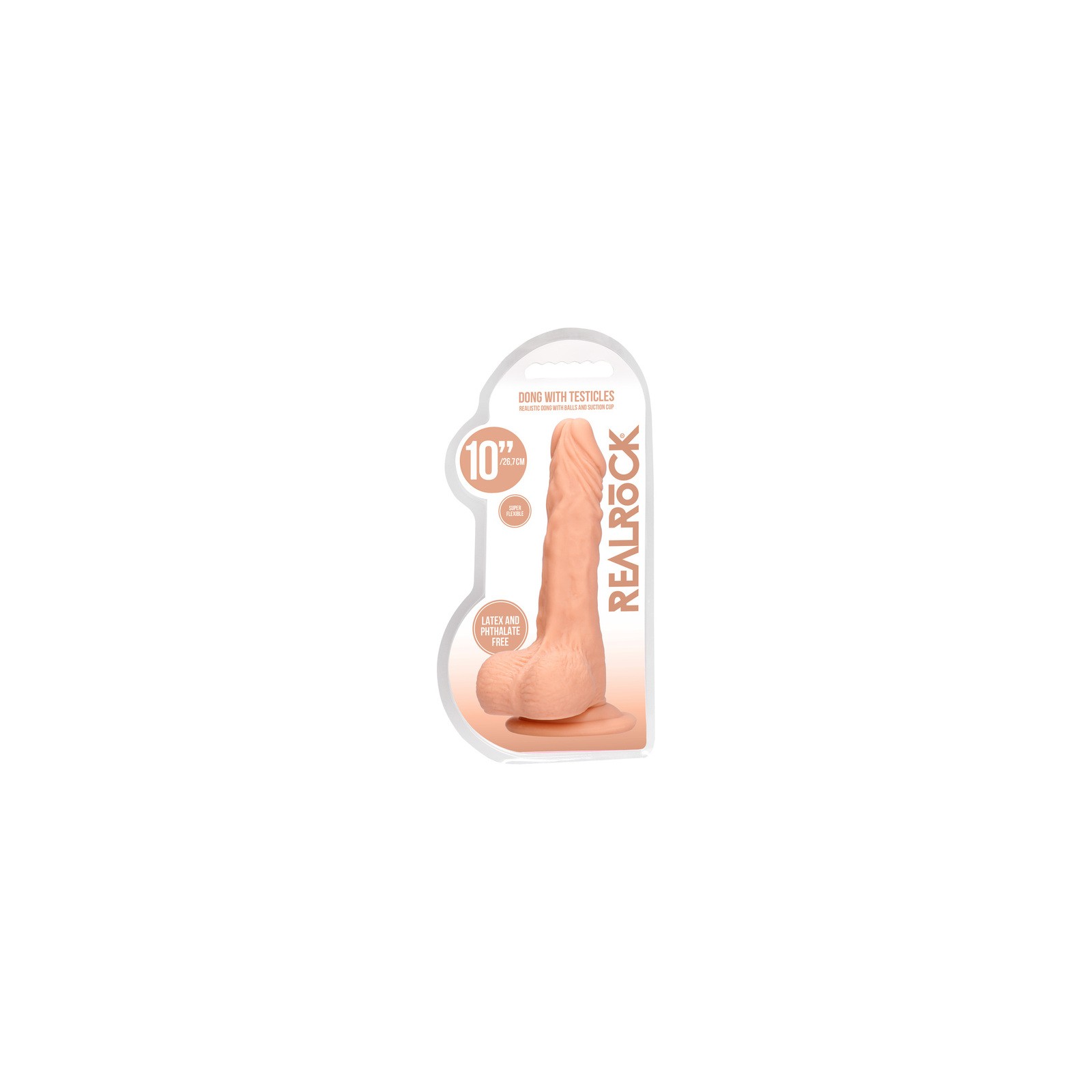 RealRock Skin 10 in Dildo with Balls Beige