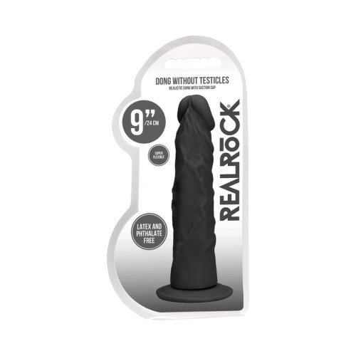 Dildo Negro RealRock Skin de 9 Pulgadas para Placer Profundo