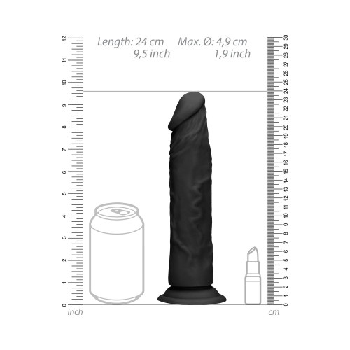 Dildo Negro RealRock Skin de 9 Pulgadas para Placer Profundo