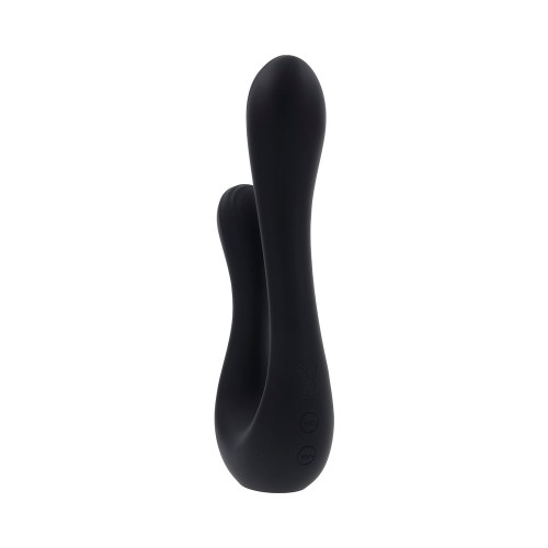 Playboy The Swan Rechargeable Dual Shaft Silicone Vibrator - Elegant Pleasure