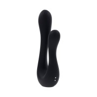 Playboy The Swan Rechargeable Dual Shaft Silicone Vibrator - Elegant Pleasure