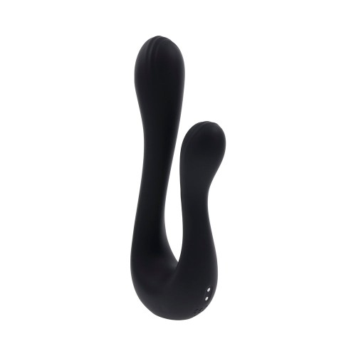 Playboy The Swan Rechargeable Dual Shaft Silicone Vibrator - Elegant Pleasure