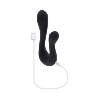 Playboy The Swan Rechargeable Dual Shaft Silicone Vibrator - Elegant Pleasure